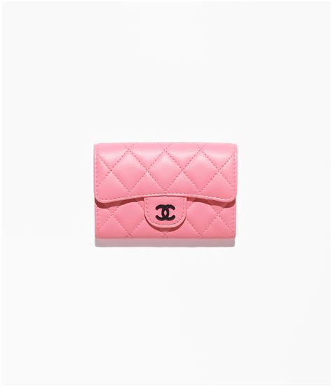 chanel card holder keychain|chanel lambskin lock card holder.